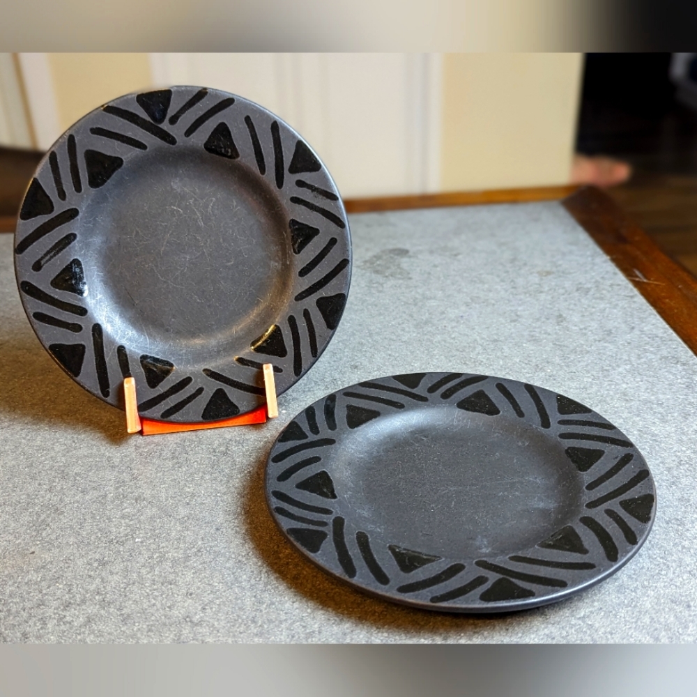 Pfaltzgraff Black Midnight Sun Salad Plate 8.25" 4 plates*SOLD*